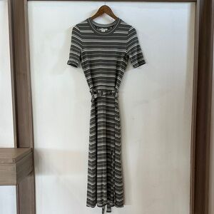Club Monaco Charcoal Striped Midi Dress (M)